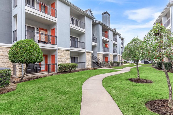 exterior at City Park in The Heights Apartments