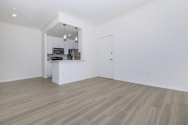 Spacious living room with modern dÃ©cor in City Park at The Heights Apartments, perfect for luxury living