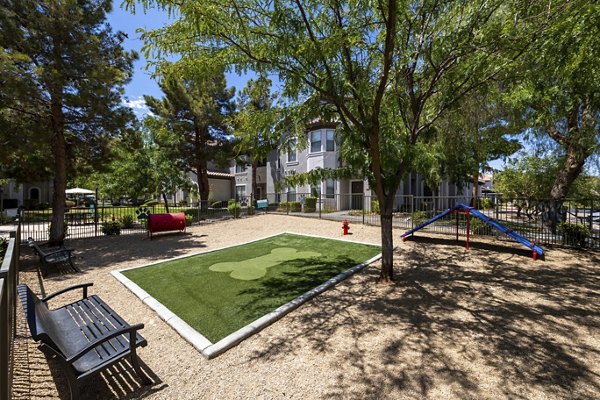 Spacious dog park with agility course at Milano Apartments