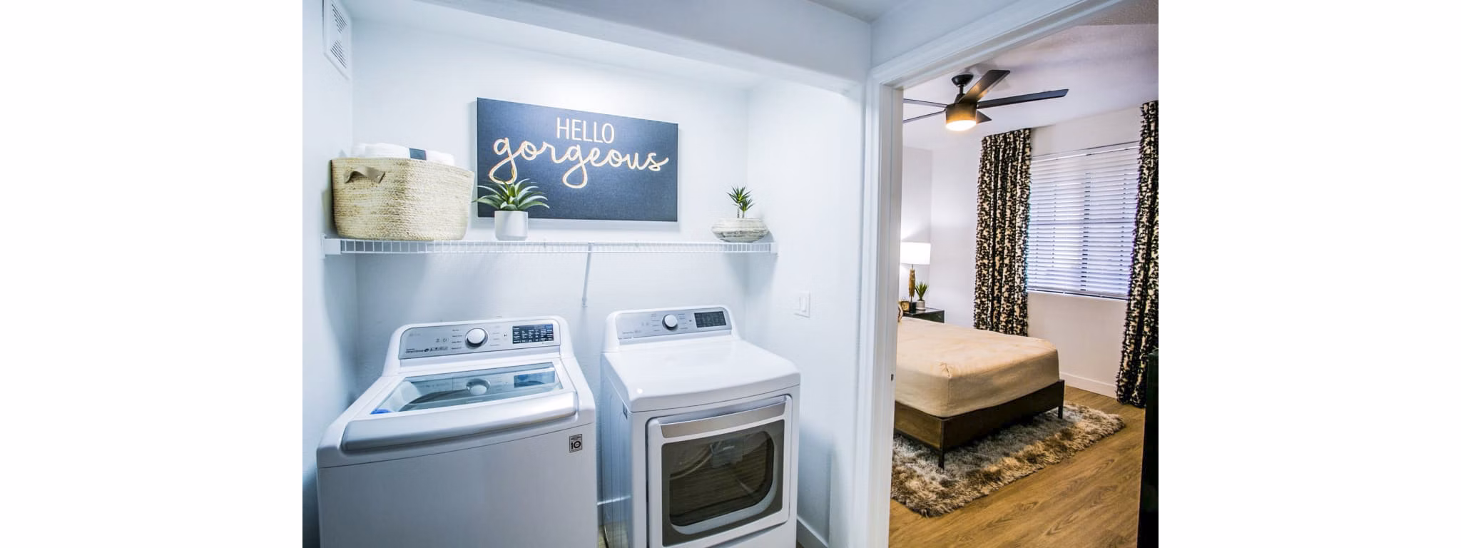 The Presley at Whitney Ranch: Modern laundry room with energy-efficient appliances