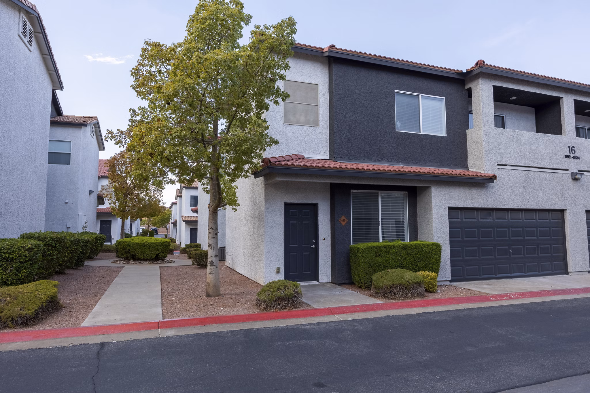 Townhomes at Horizon Ridge: Elegant townhouse exteriors in scenic neighborhood