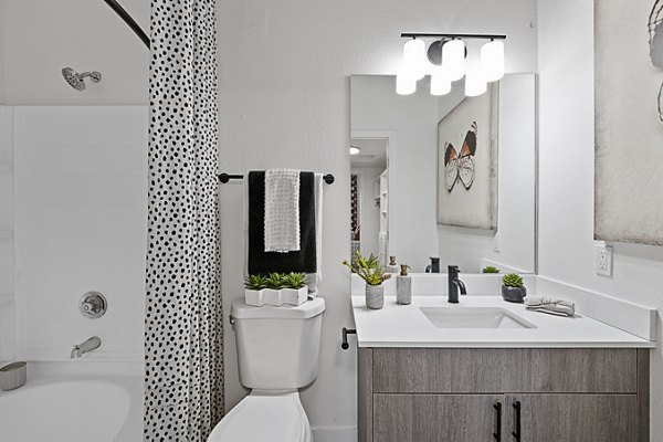 Modern bathroom with sleek fixtures at Townhomes at Horizon Ridge Apartments