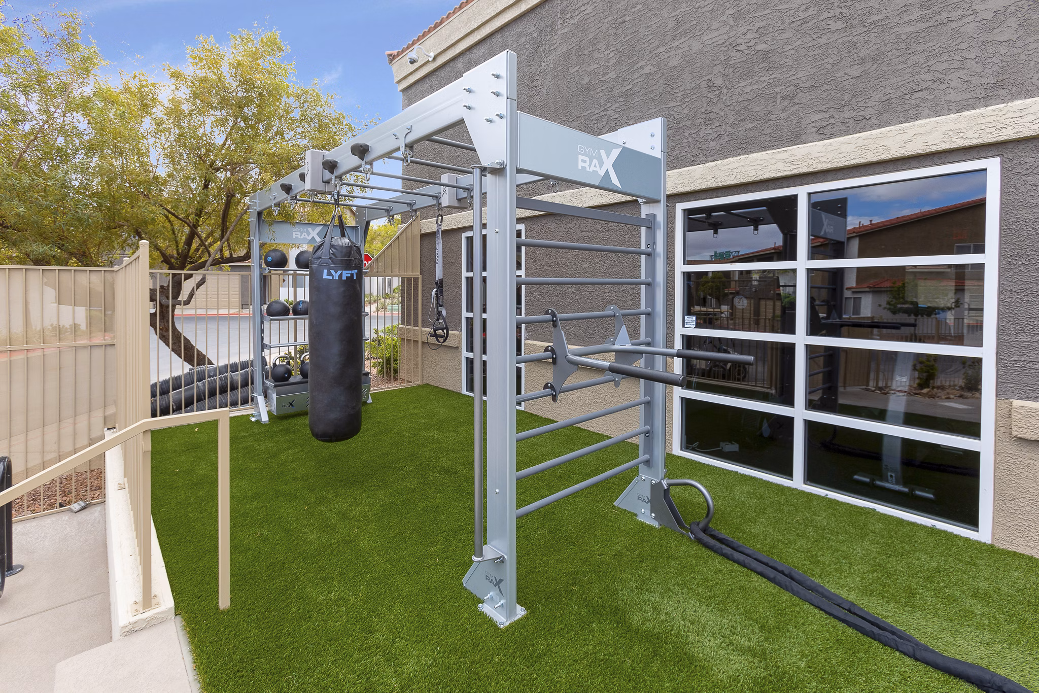 State-of-the-art fitness center with modern equipment at Townhomes at Horizon Ridge Apartments Perfect for active lifestyles and wellness enthusiasts