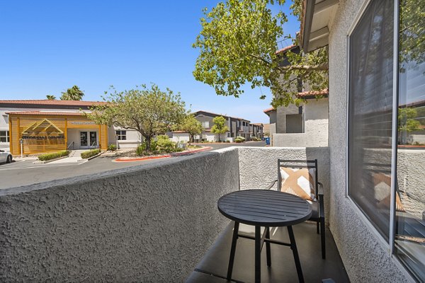 Spacious patio with outdoor seating at Townhomes at Horizon Ridge Apartments, perfect for relaxation and entertainment