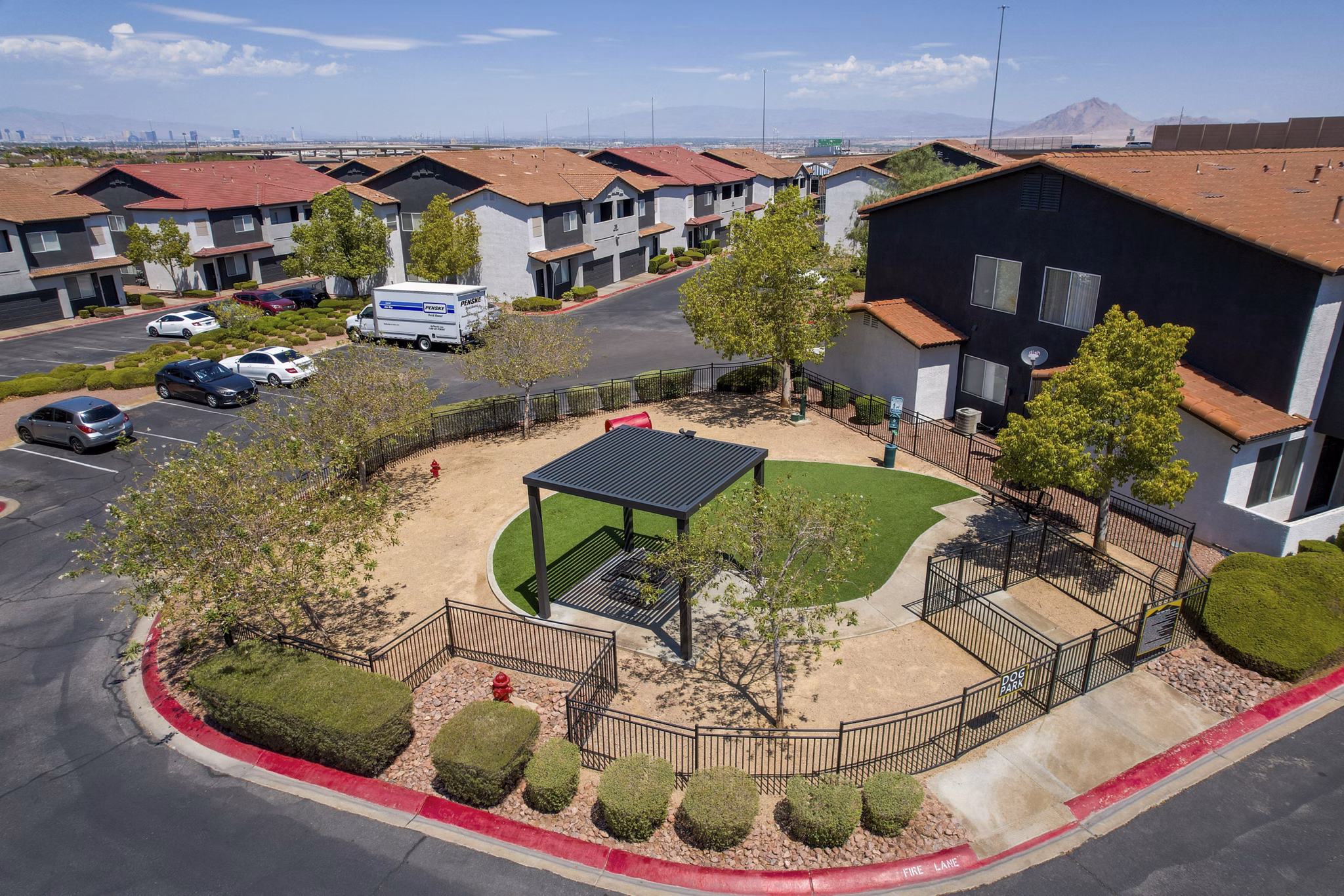 Townhomes at Horizon Ridge: Elegant view from luxury apartments in serene setting