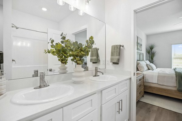 bathroom at River Rock at Blume Road Apartment Homes