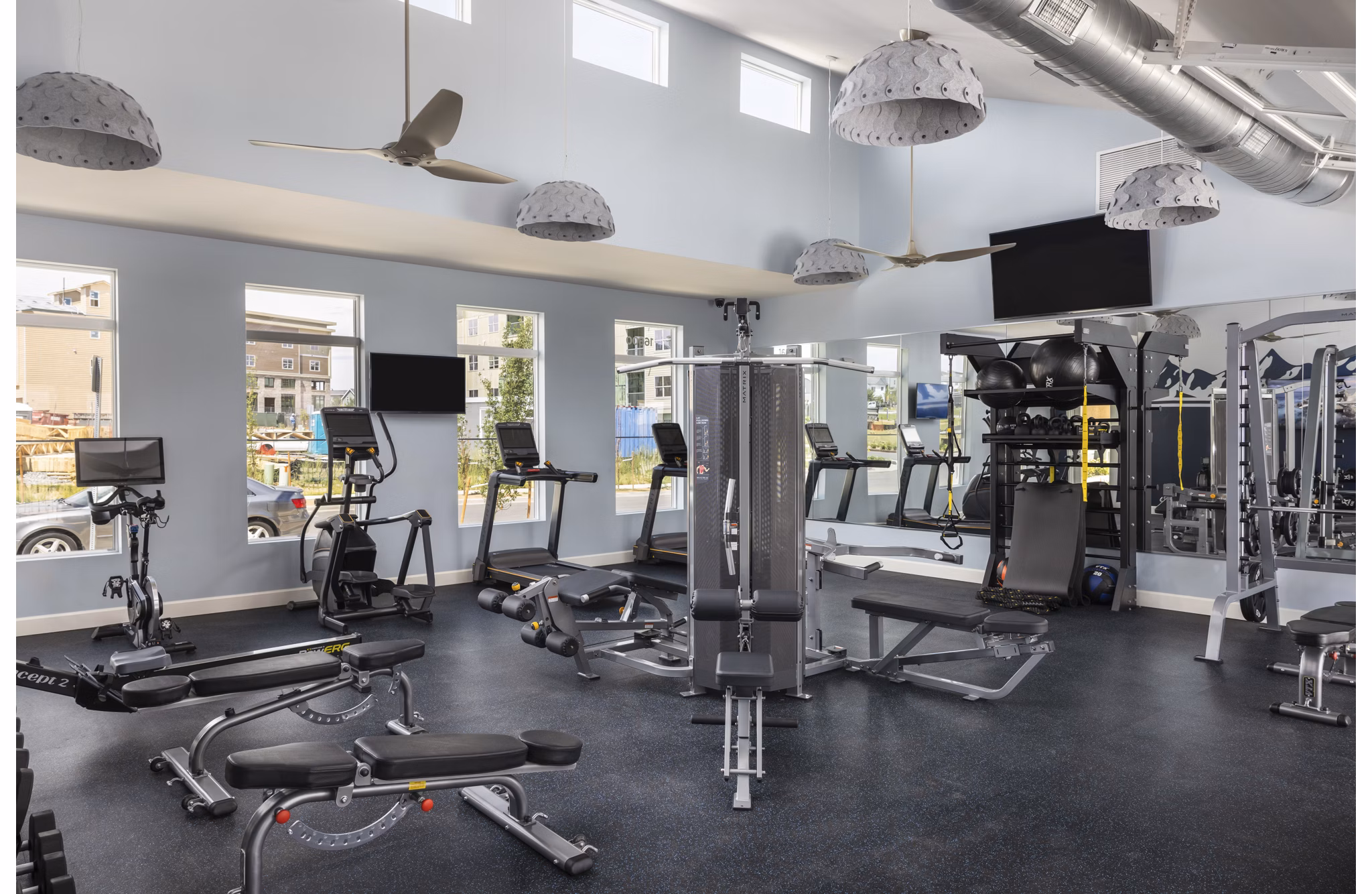 fitness center at Finley at Baseline Apartments