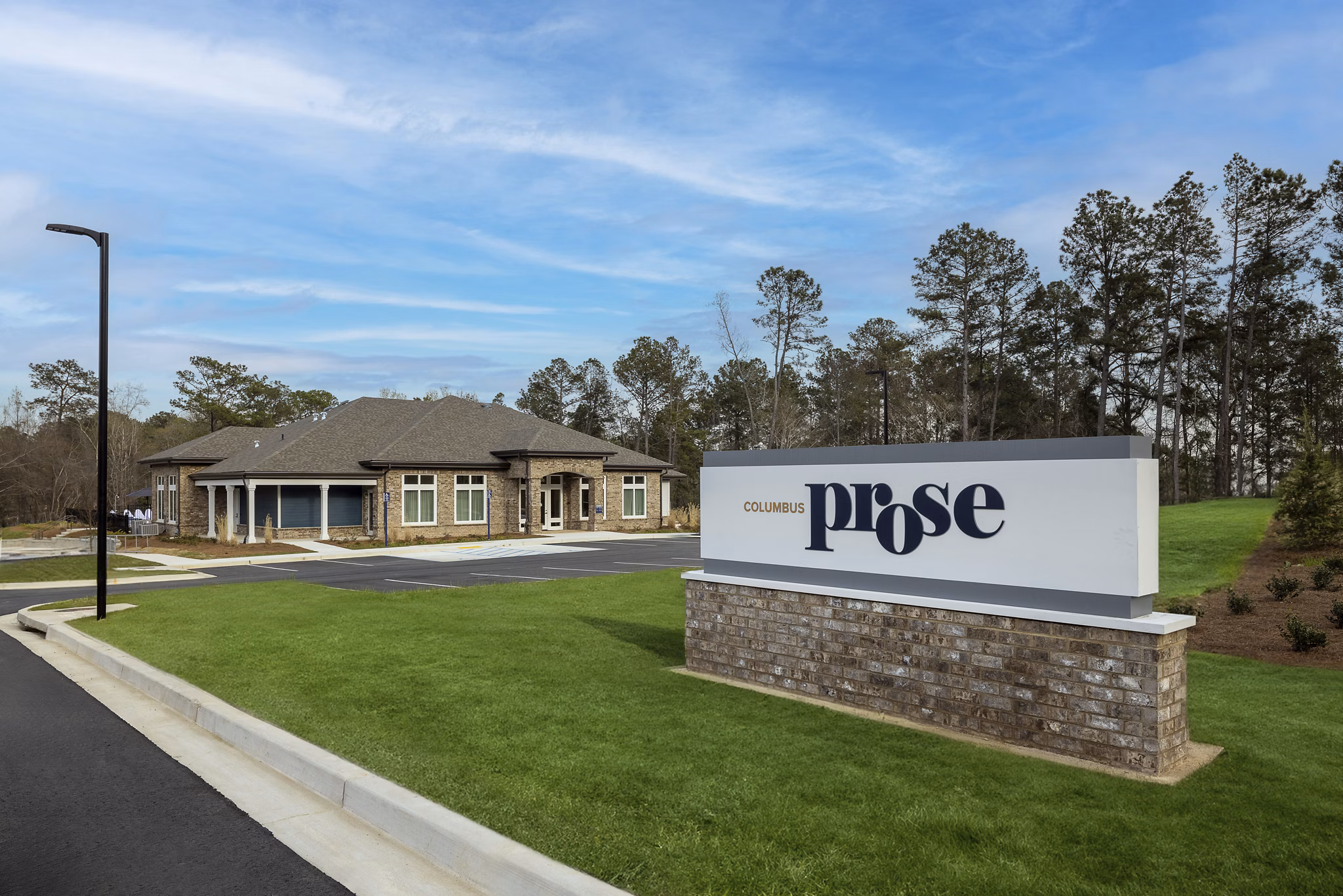 Prose Columbus: Modern signage at luxury apartments in Columbus
