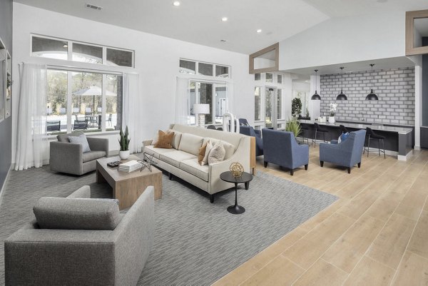 Modern clubhouse at Prose Columbus Apartments featuring stylish seating areas and vibrant decor