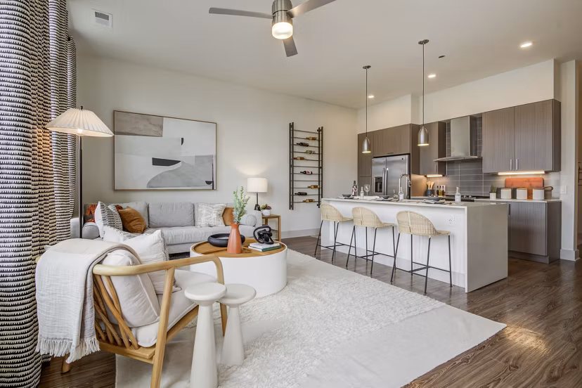 living room at The District Apartments