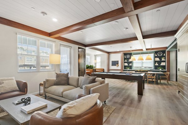 Clubhouse featuring modern design and social spaces at Haven at Deer Creek Apartments