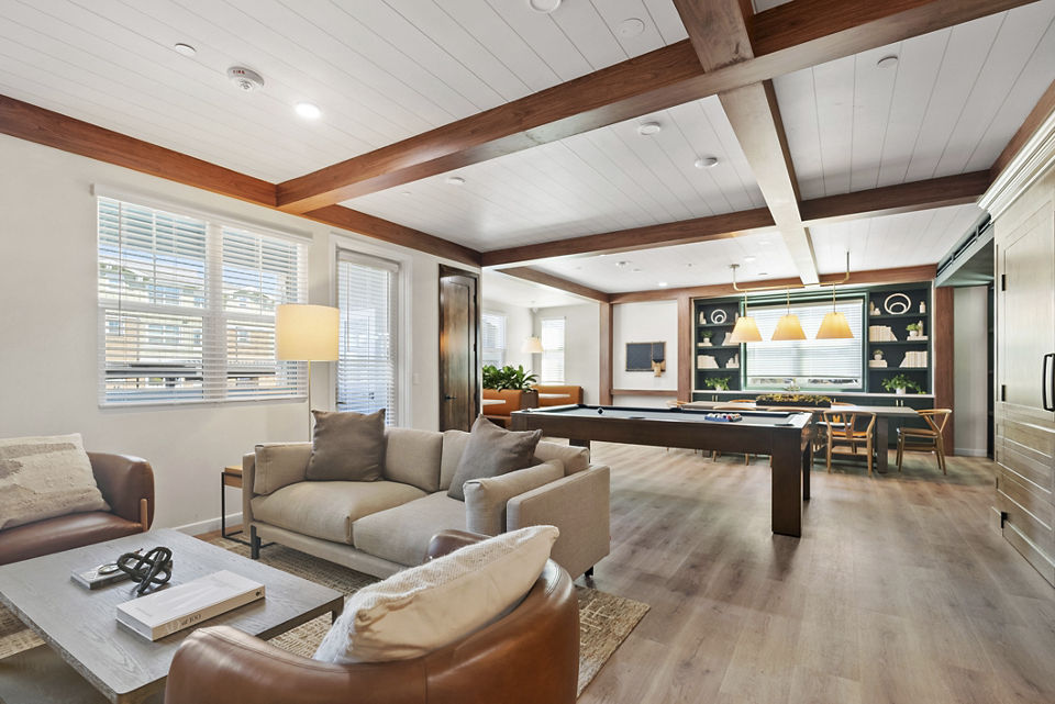 Clubhouse featuring modern design and social spaces at Haven at Deer Creek Apartments