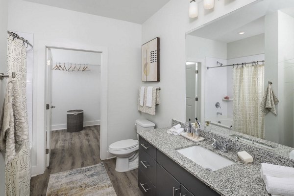 Modern bathroom with elegant fixtures at Prose LaGrange Apartments