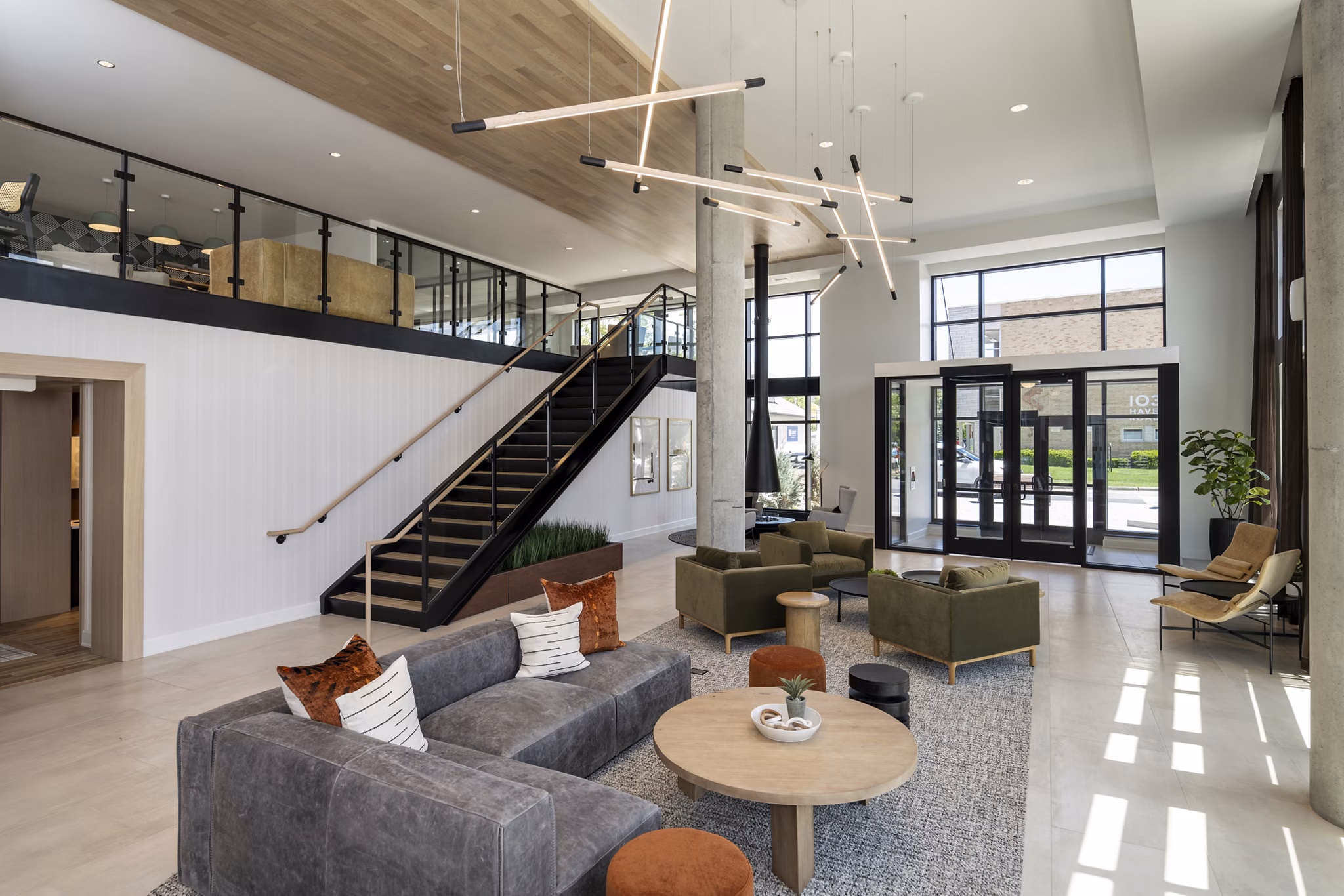 Clubhouse featuring modern design elements at Vyne on Haven Apartments