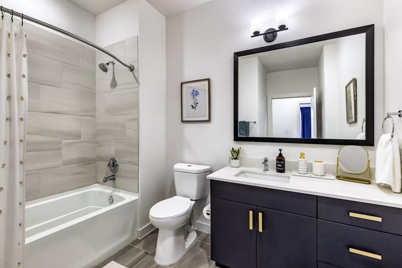 bathroom at Rivette Tower Apartments