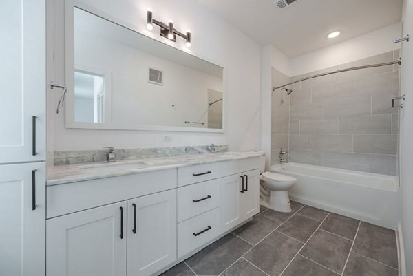 bathroom at Rivette Tower Apartments