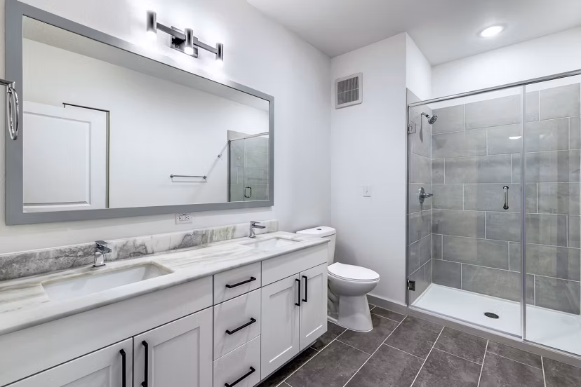bathroom at Rivette Tower Apartments
