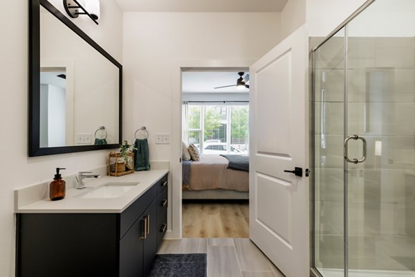 bathroom at Rivette Tower Apartments