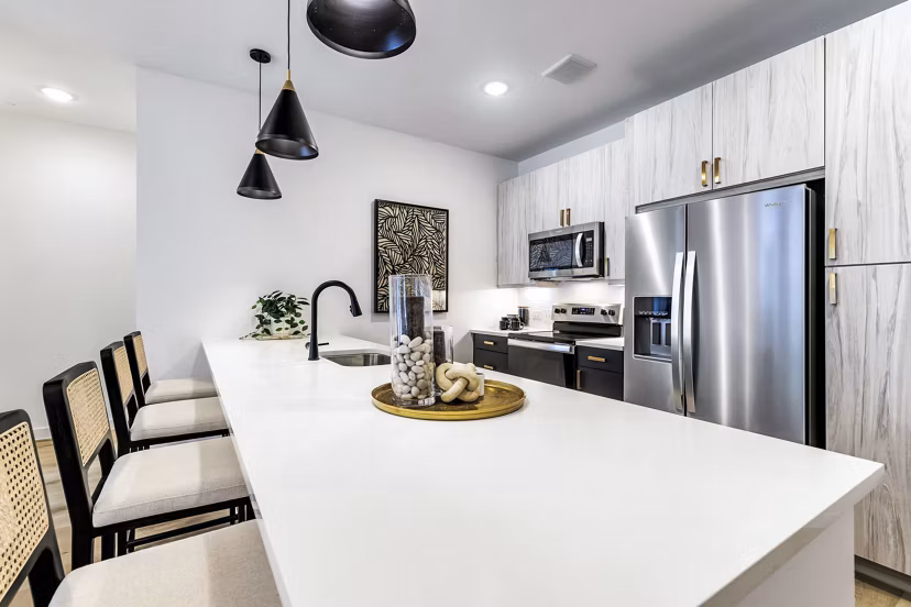 kitchen at Rivette Tower Apartments