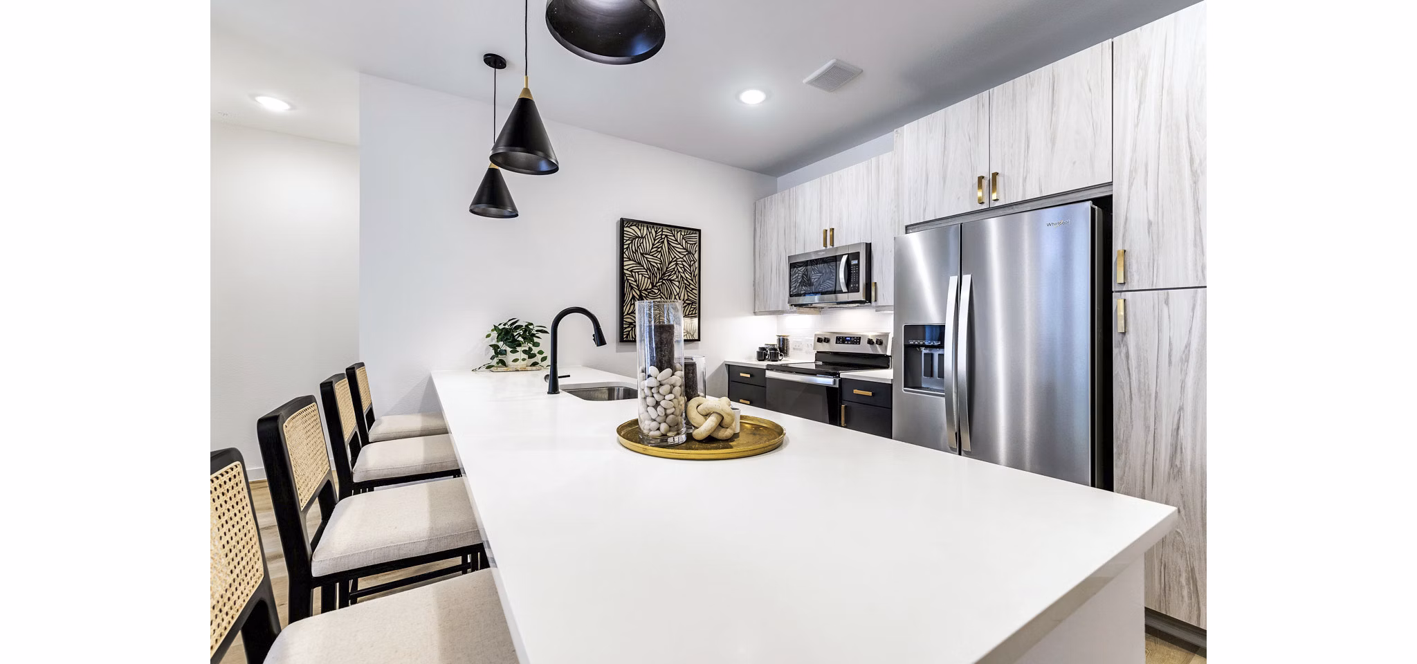 kitchen at Rivette Tower Apartments
