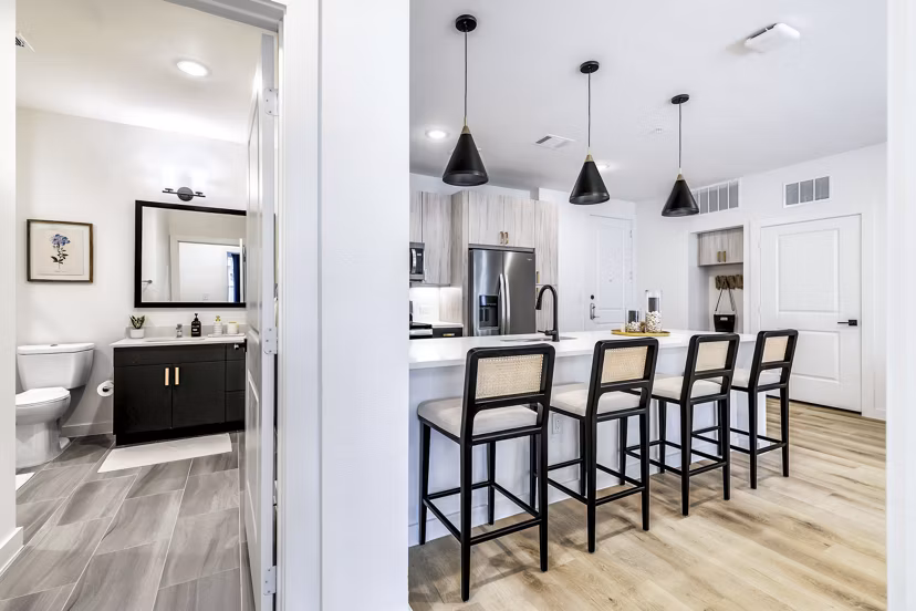 kitchen at Rivette Tower Apartments