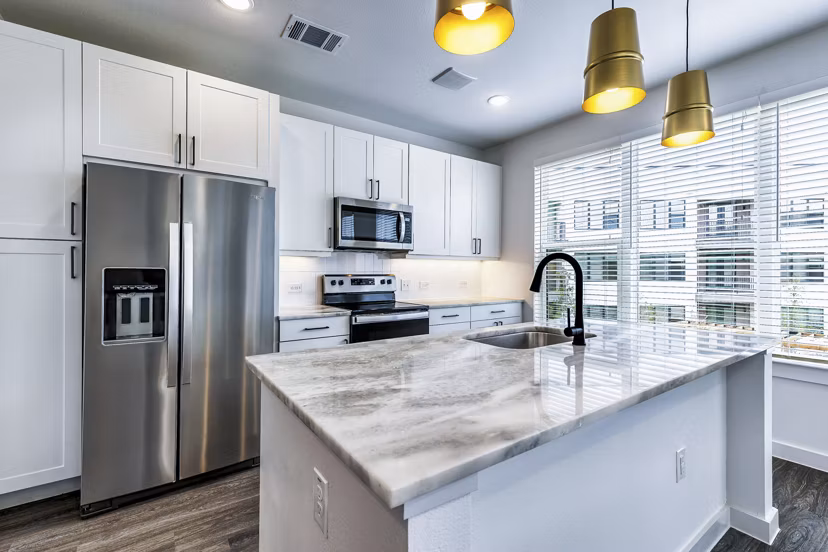 kitchen at Rivette Tower Apartments