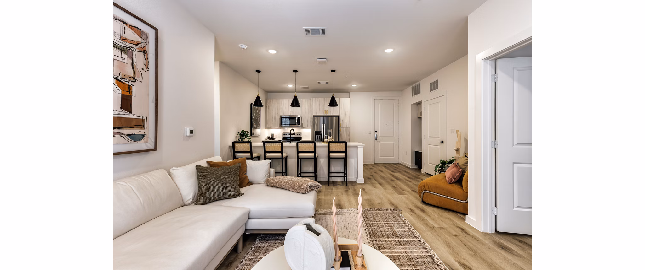 living room at Rivette Tower Apartments