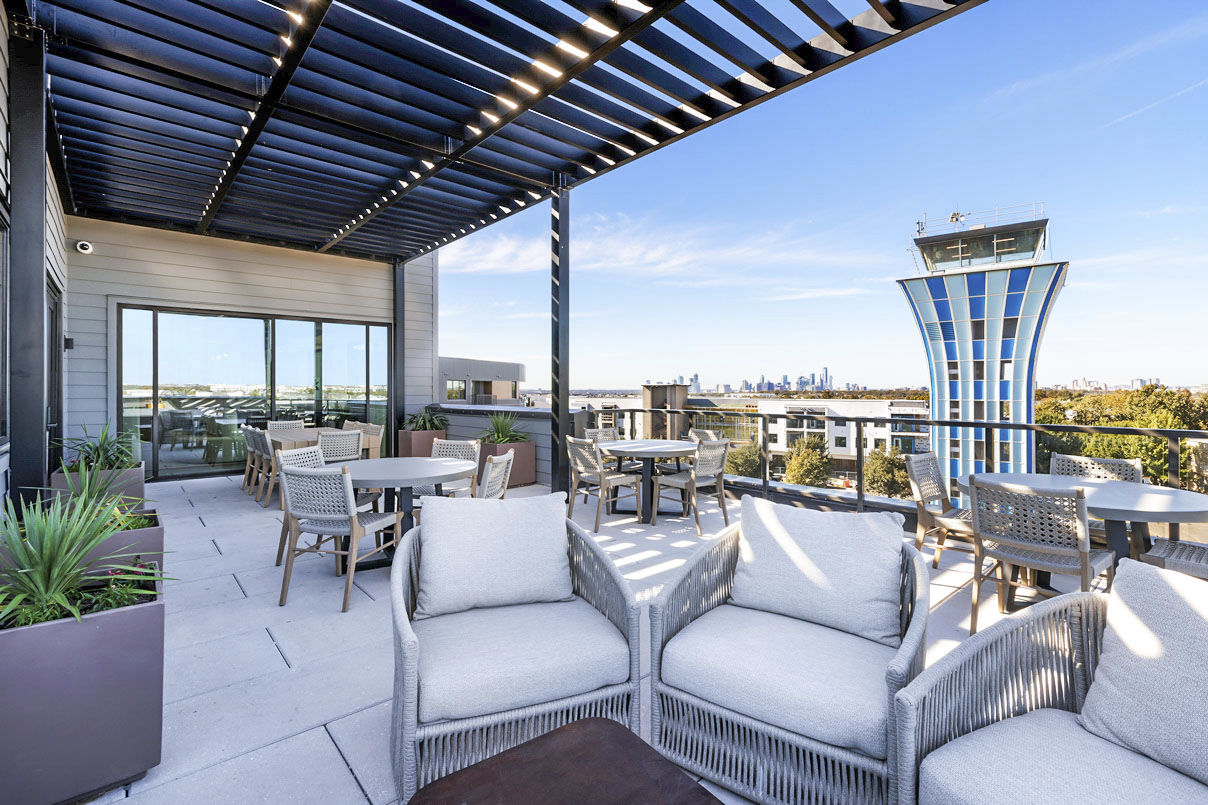 Roof deck at Rivette Tower
