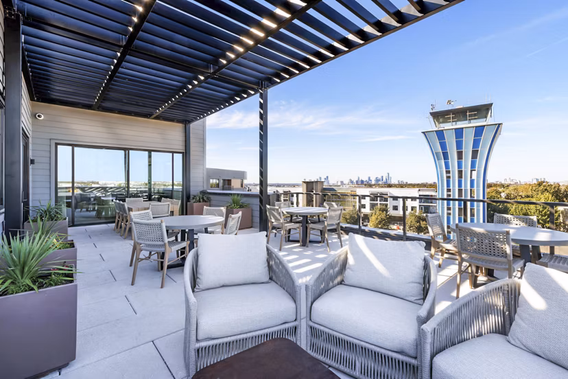 patio/balcony at Rivette Tower Apartments