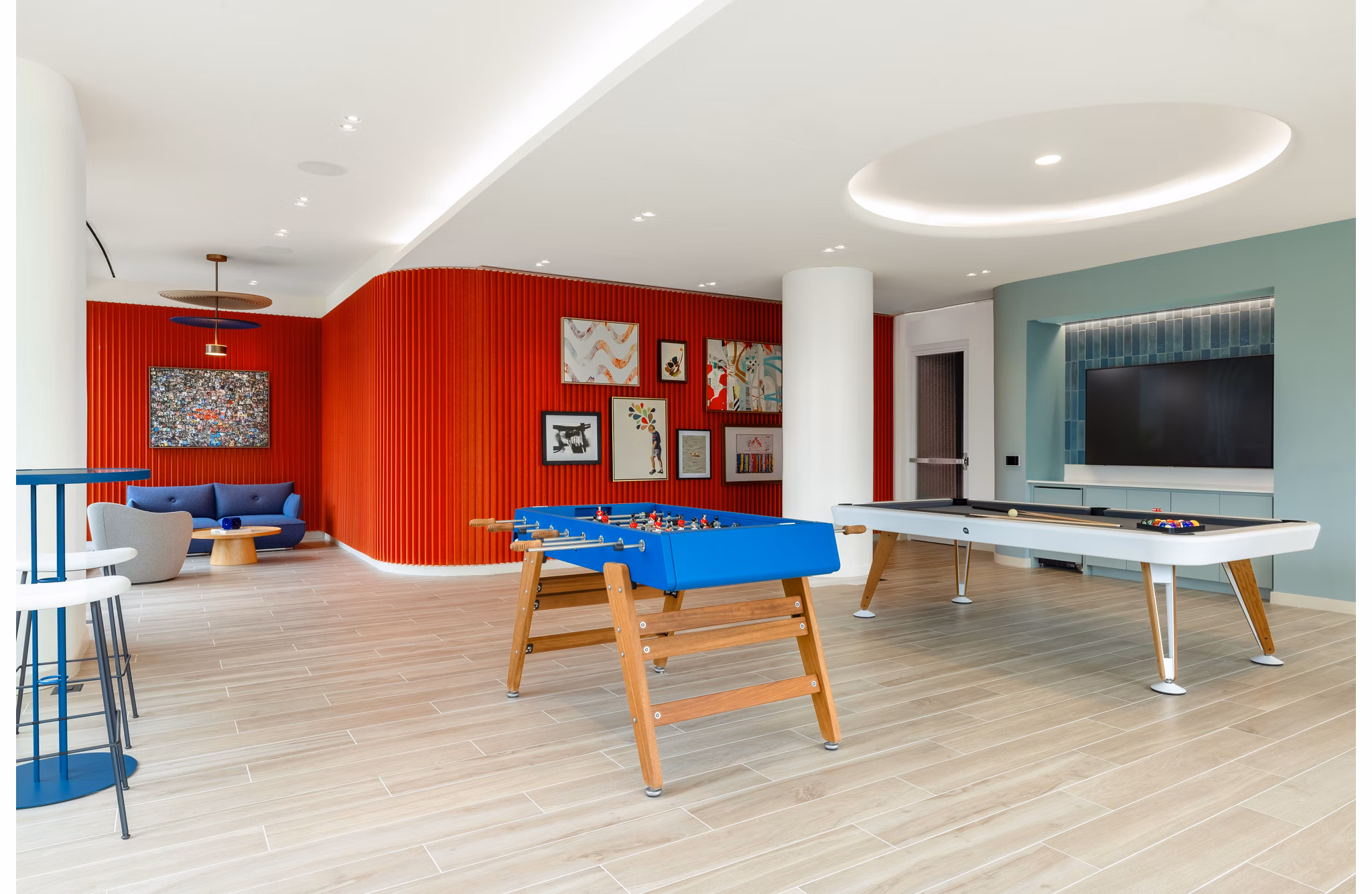 game room at Hoboken Point Apartments