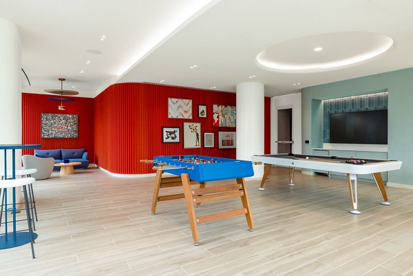 game room at Hoboken Point Apartments