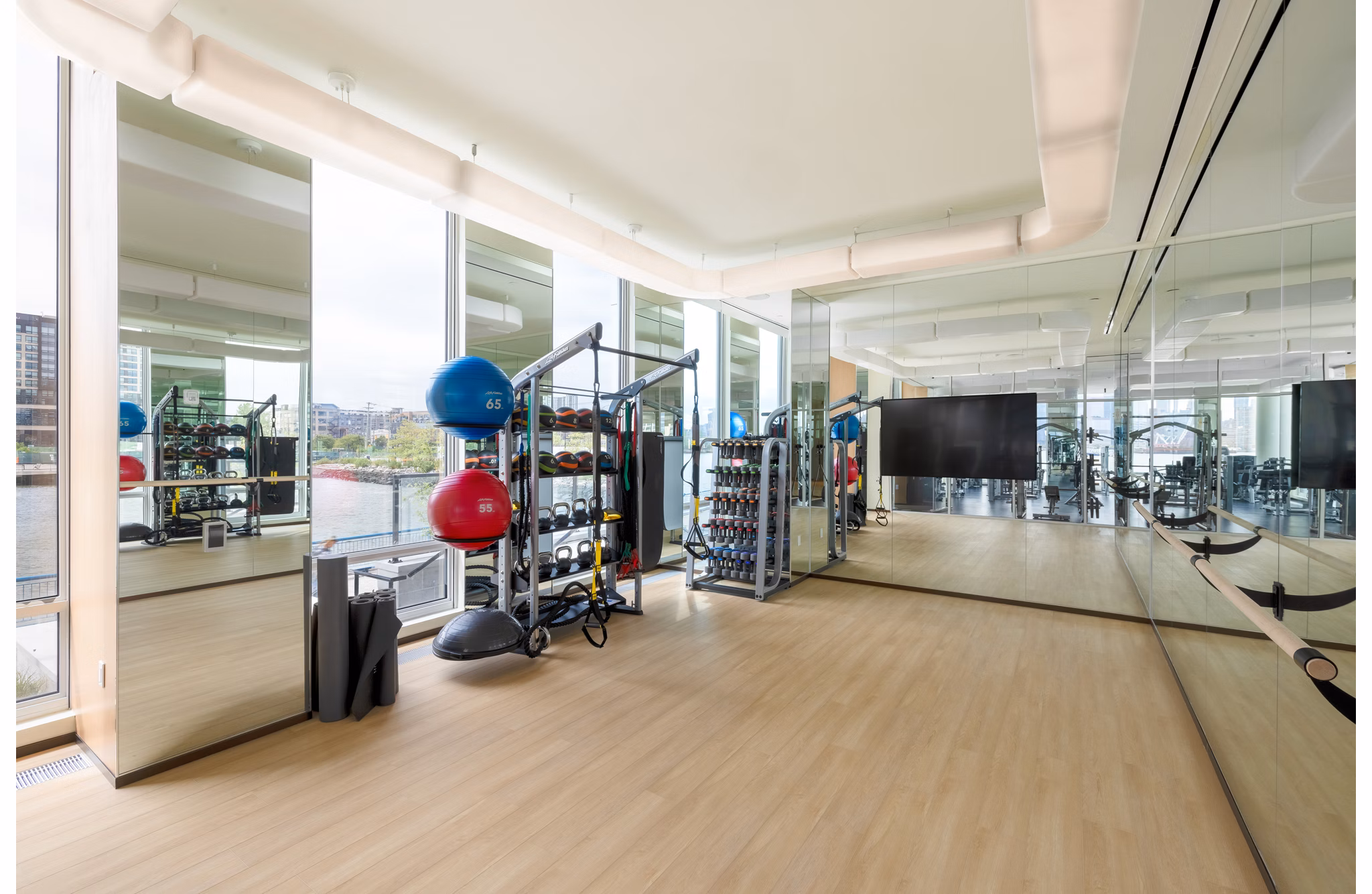 fitness center at Hoboken Point Apartments