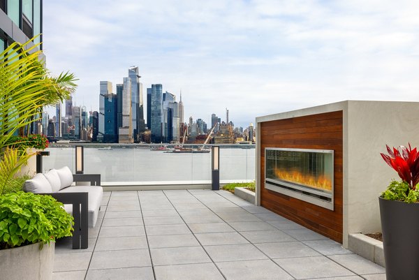 fire pit at Hoboken Point Apartments