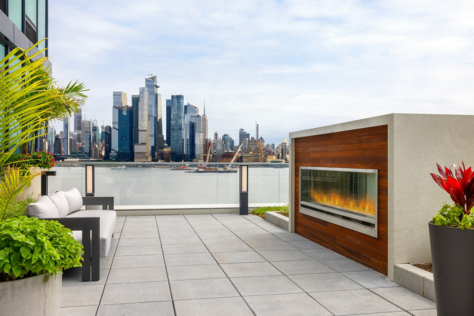 fire pit at Hoboken Point Apartments