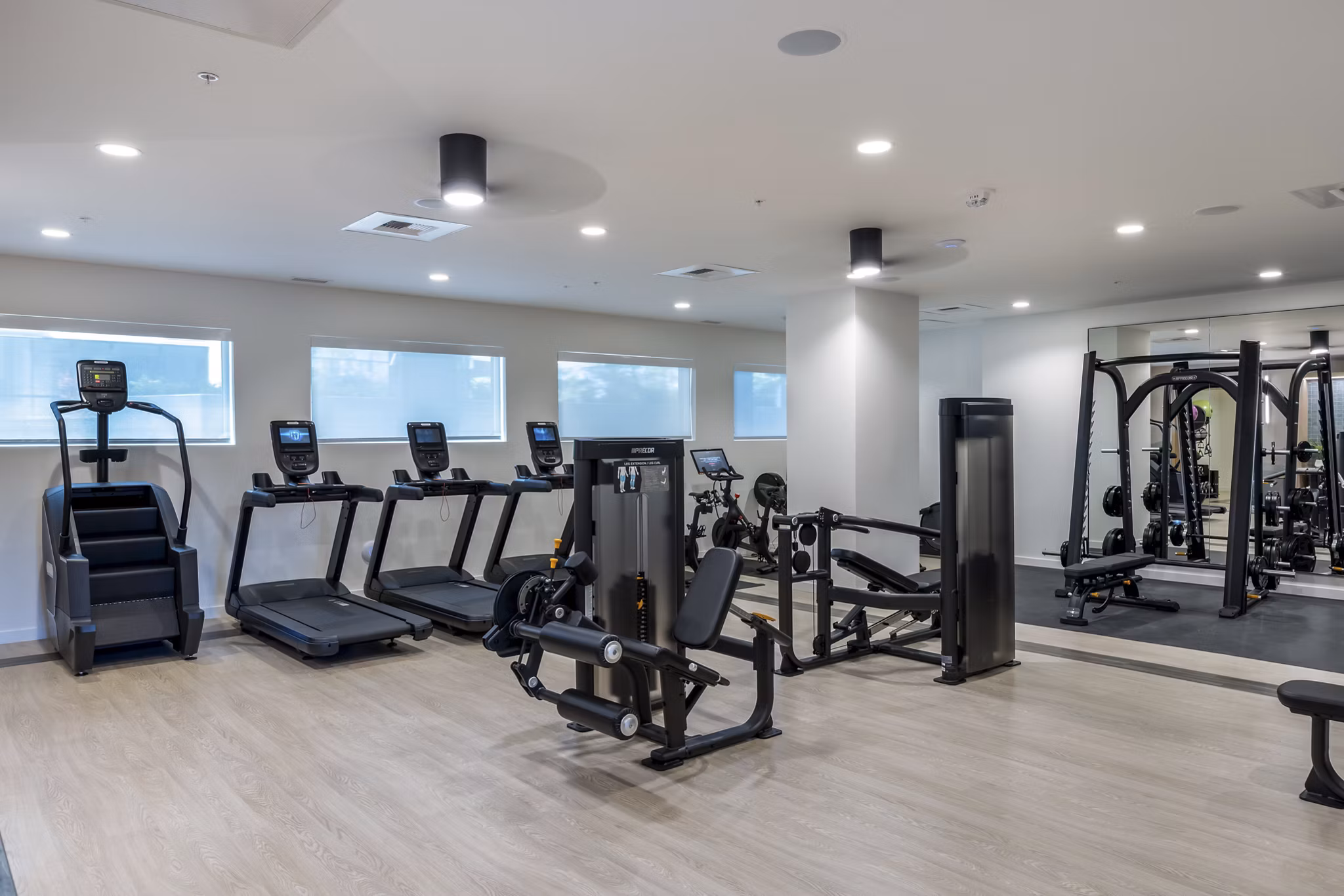 State-of-the-art fitness center with modern equipment at Broadstone Savoie Apartments