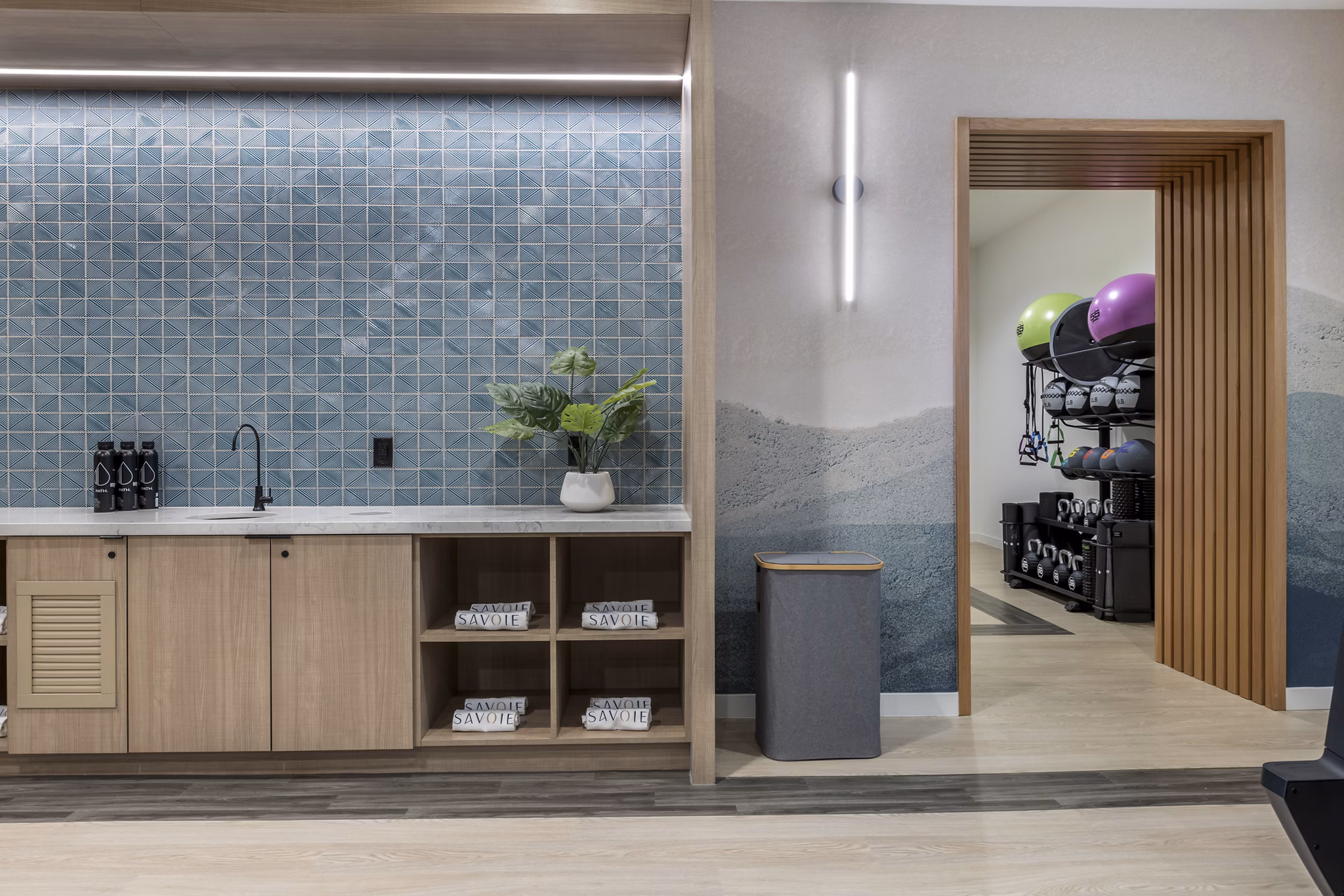 State-of-the-art fitness center at Broadstone Savoie Apartments offering modern equipment and spacious workout areas