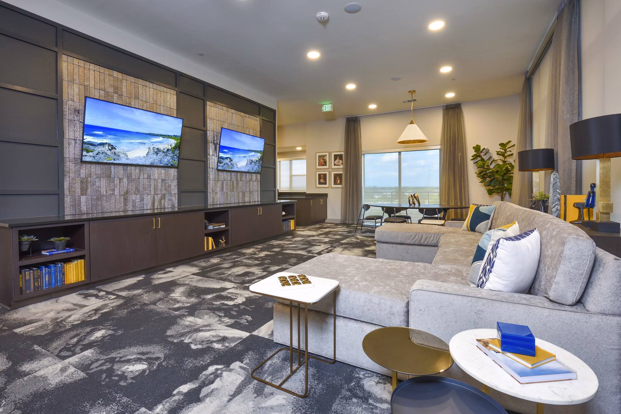 Clubhouse at Alta Washington: modern design featuring comfortable seating and vibrant decor
