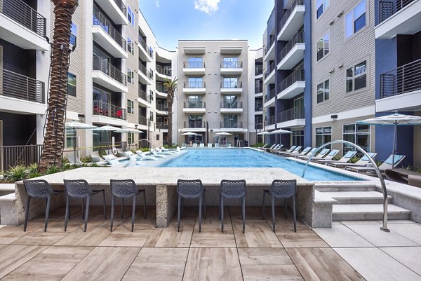 Rooftop pool with city views at Alta Washington Apartments