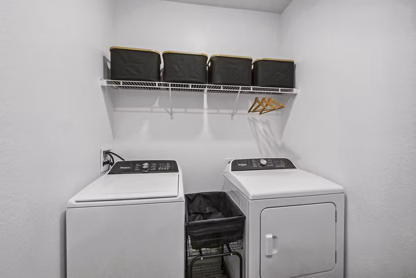 laundry room at Advenir at Mallory Lake Apartments