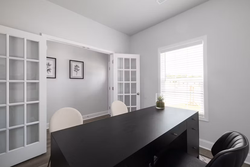 Home office with modern decor at Spire at Smith Crossing Apartments