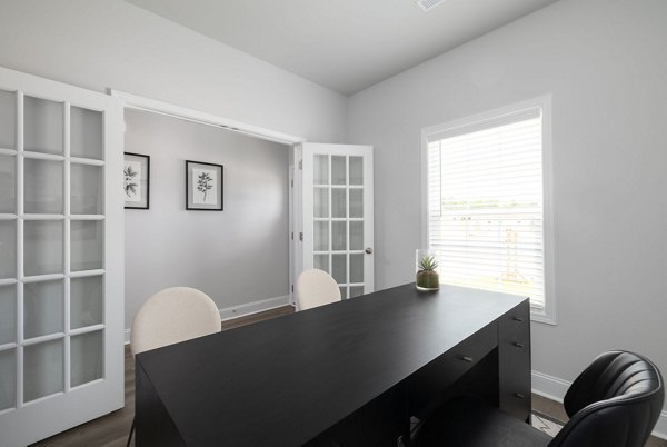 Home office with modern decor at Spire at Smith Crossing Apartments