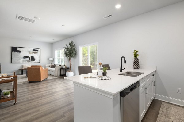 Spacious kitchen with modern appliances at Spire at Smith Crossing Apartments