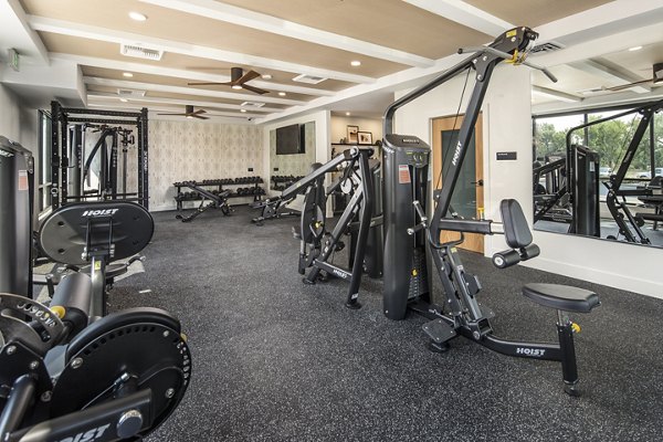 fitness center at Clovis Point Apartments