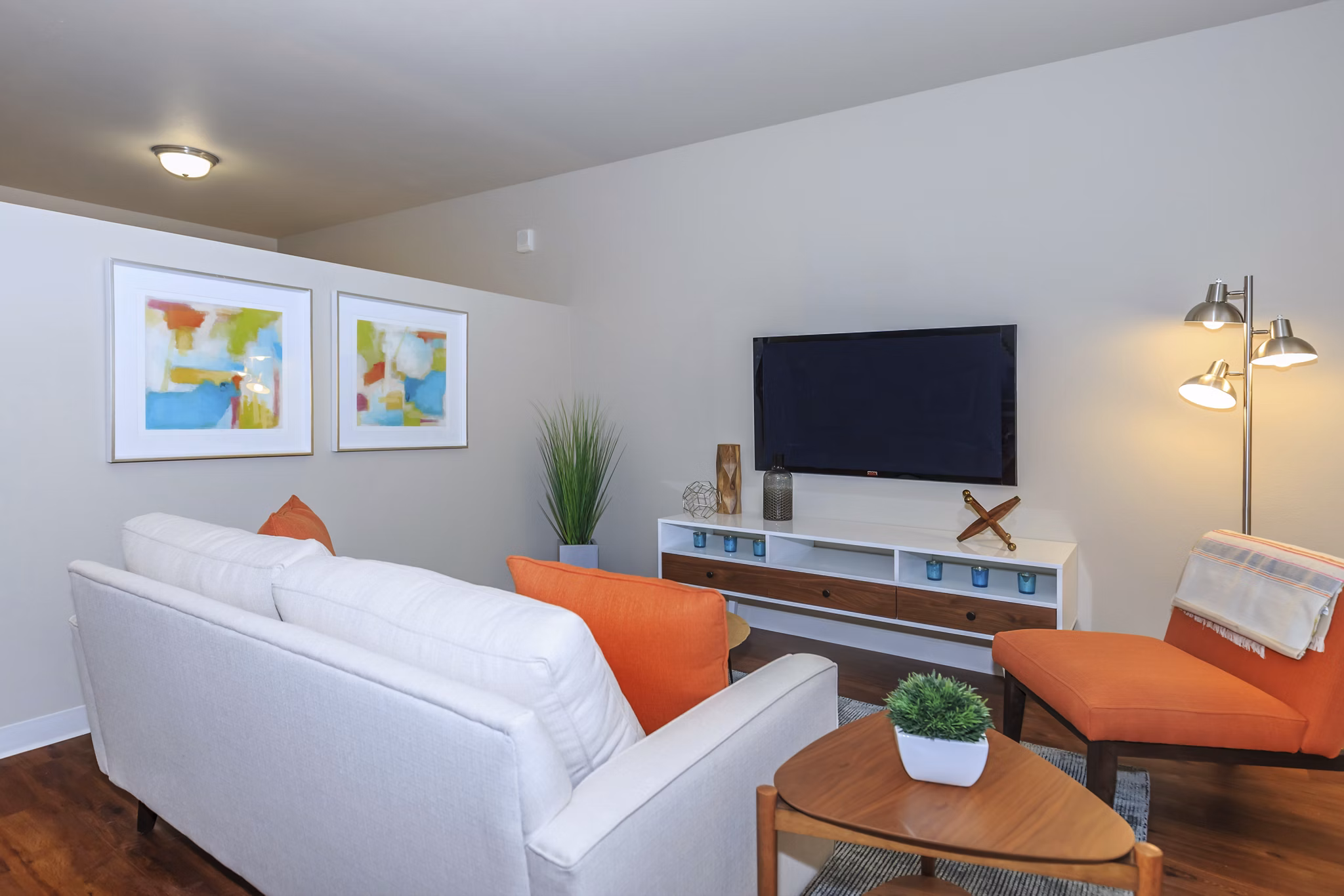 living room at Outlook at Pilot Butte Apartments