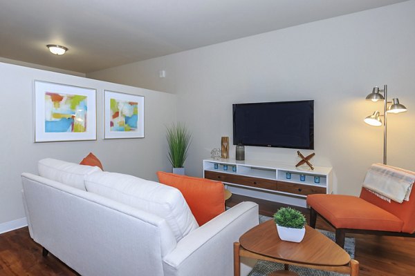 living room at Outlook at Pilot Butte Apartments
