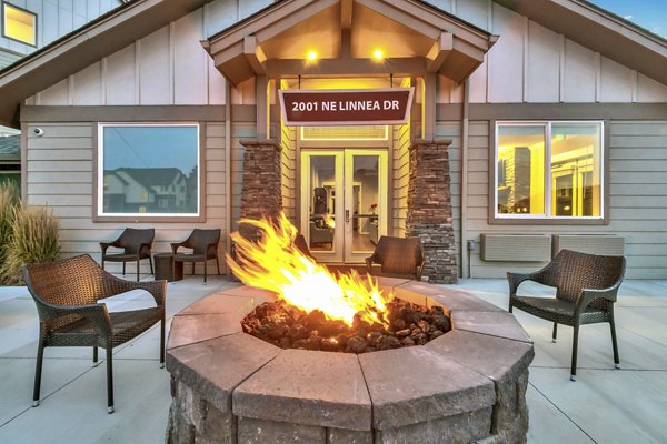 fire pit at Outlook at Pilot Butte Apartments