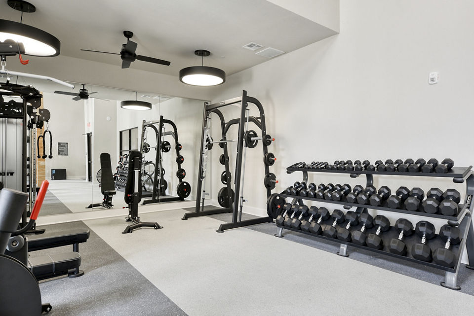 Fitness center with modern equipment at Lenox Grandview Apartments