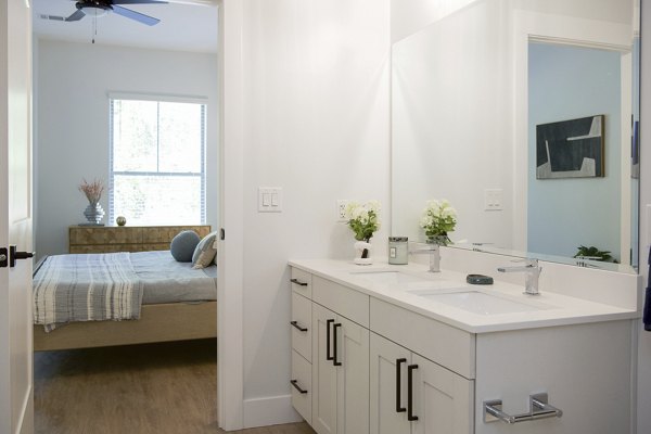 bathroom at Novel Mallard Creek Apartments