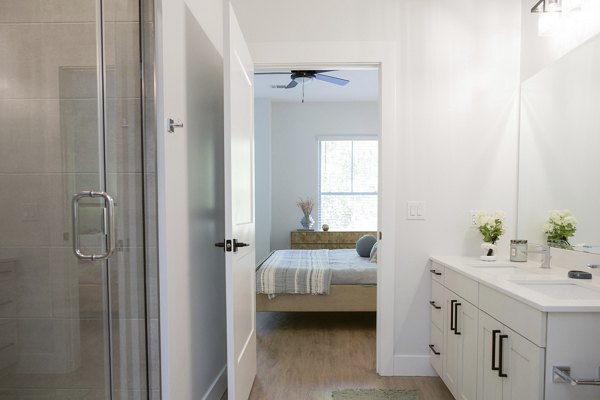 bathroom at Novel Mallard Creek Apartments