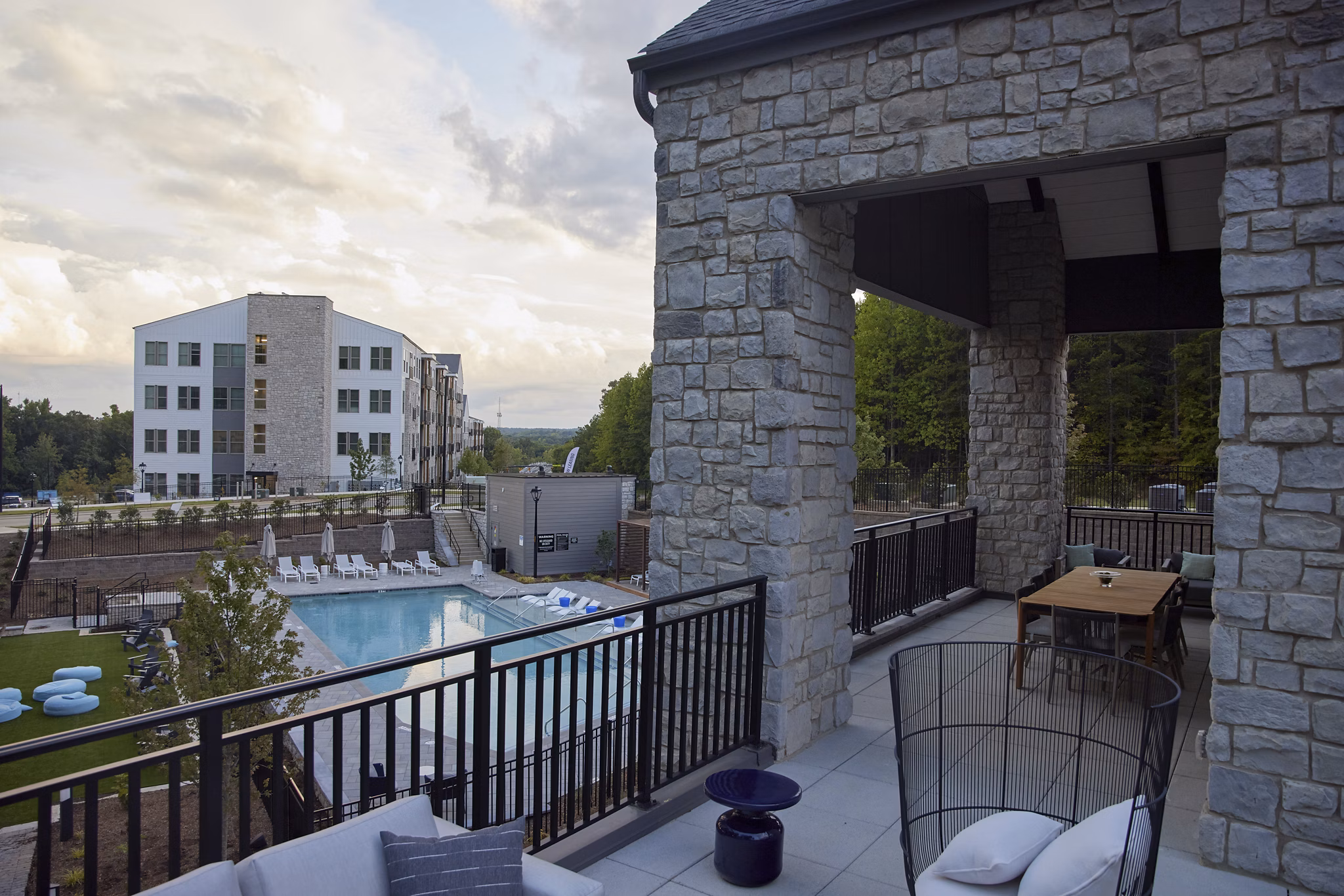 patio at Novel Mallard Creek Apartments
